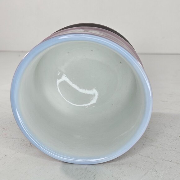 Japanese Style Ceramic Tea Cup Floral Design Purple Brown No Handle Coffee Mug - Picture 7 of 9